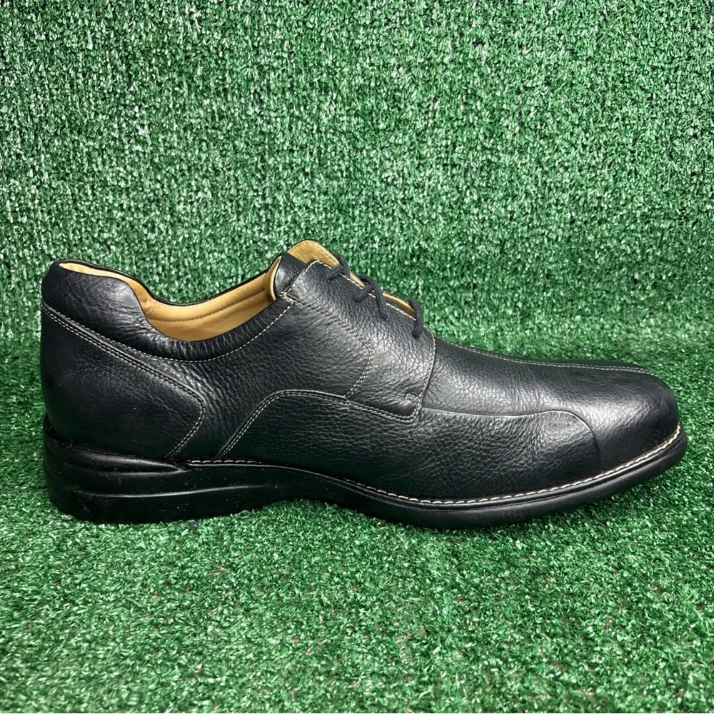 Johnston & Murphy Shuler Bicycle Dress Shoe, Black Tumbled Calf Mens Size‎ 15 M